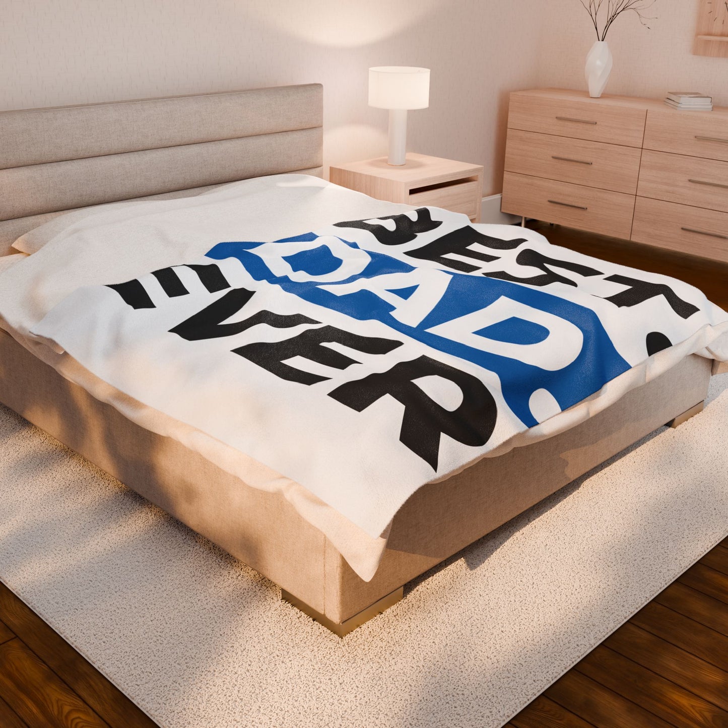 Best Dad Ever Velveteen Plush Blanket – Personalized Father’s Day Gift