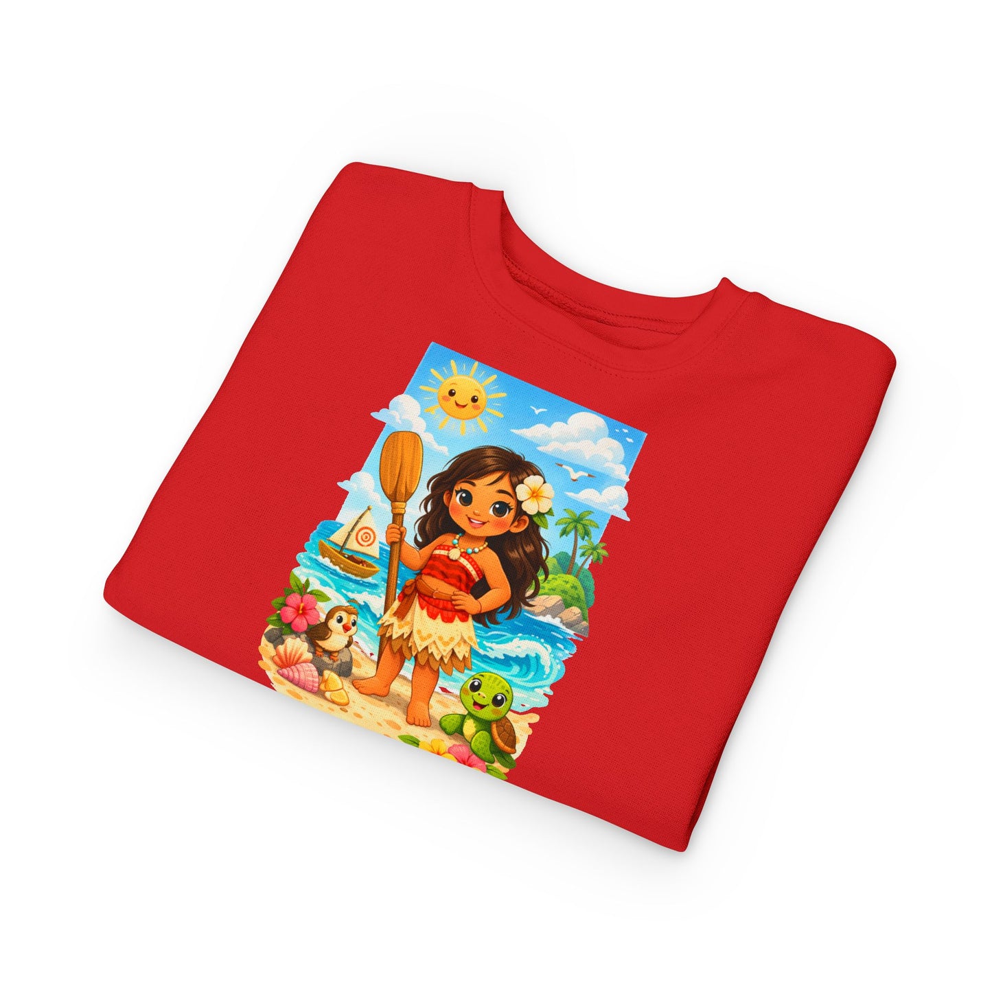 Toddler Sweatshirt — Cute Island Girl Ocean Graphic Pullover