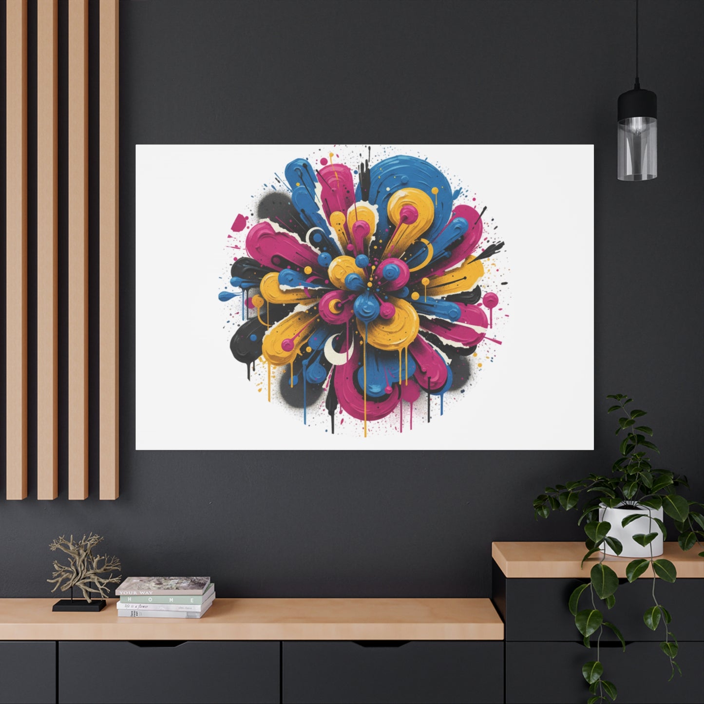 Painterly Abstract Floral Canvas, Matte Stretched Wall Art | Craft Maximalism