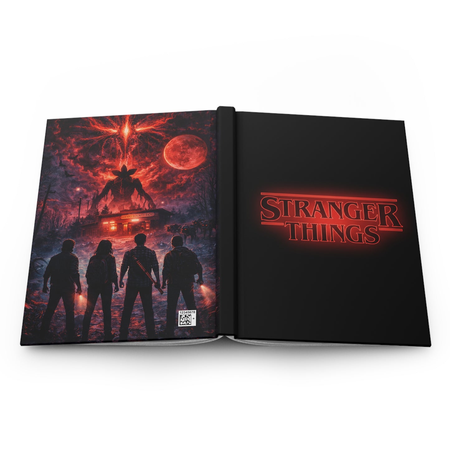 Stranger Things Hardcover Journal — Retro Sci‑Fi Poster Notebook