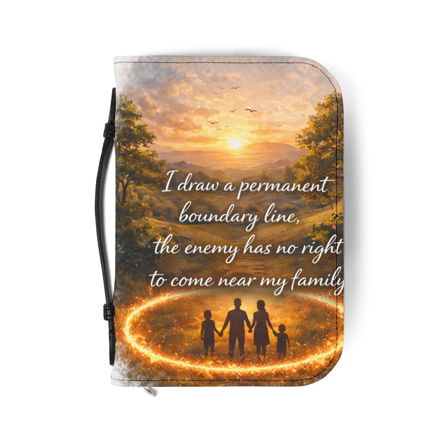 Bible Cover —  Zippered Bible Case with Cross Design