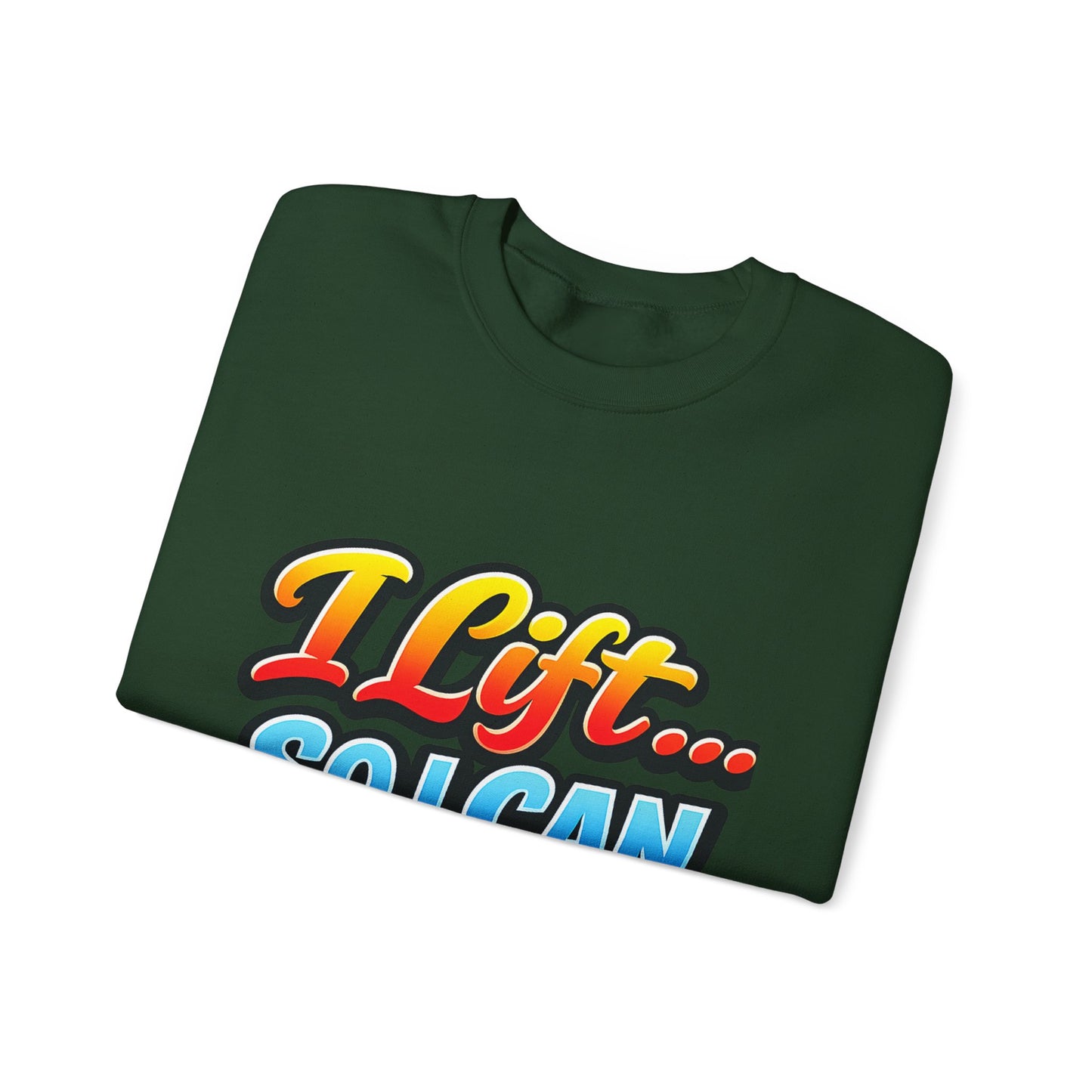 Crewneck Sweatshirt - "I Lift... So I Can Eat" Bold Retro Gym Graphic