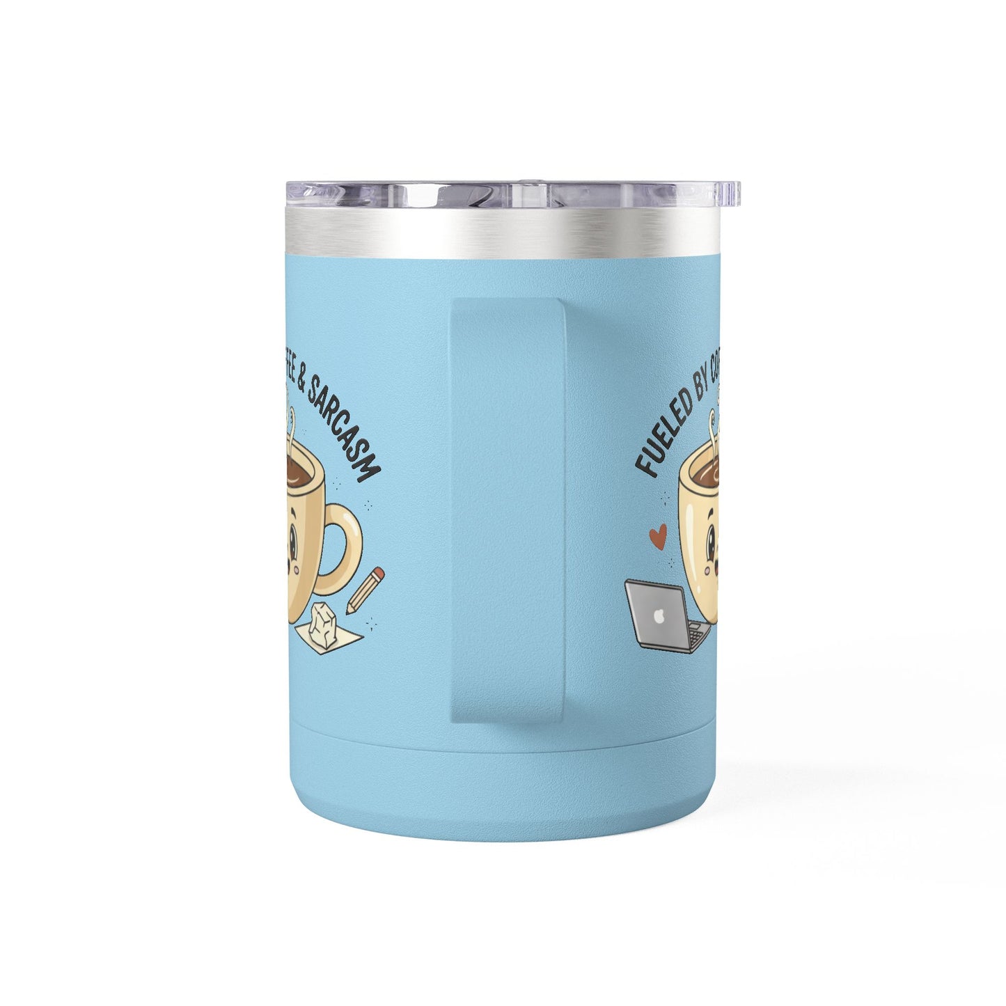 Mug — "Fueled by Coffee & Sarcasm" 15oz Travel Tumbler