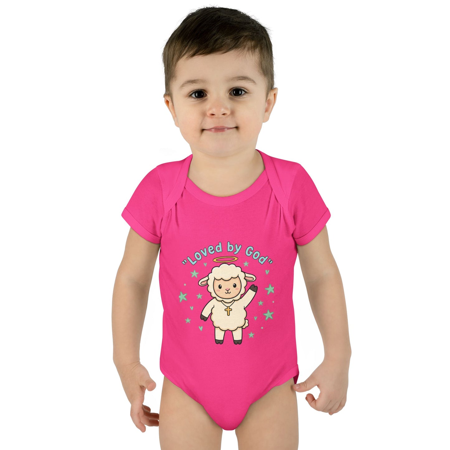 Loved by God Lamb Infant Bodysuit