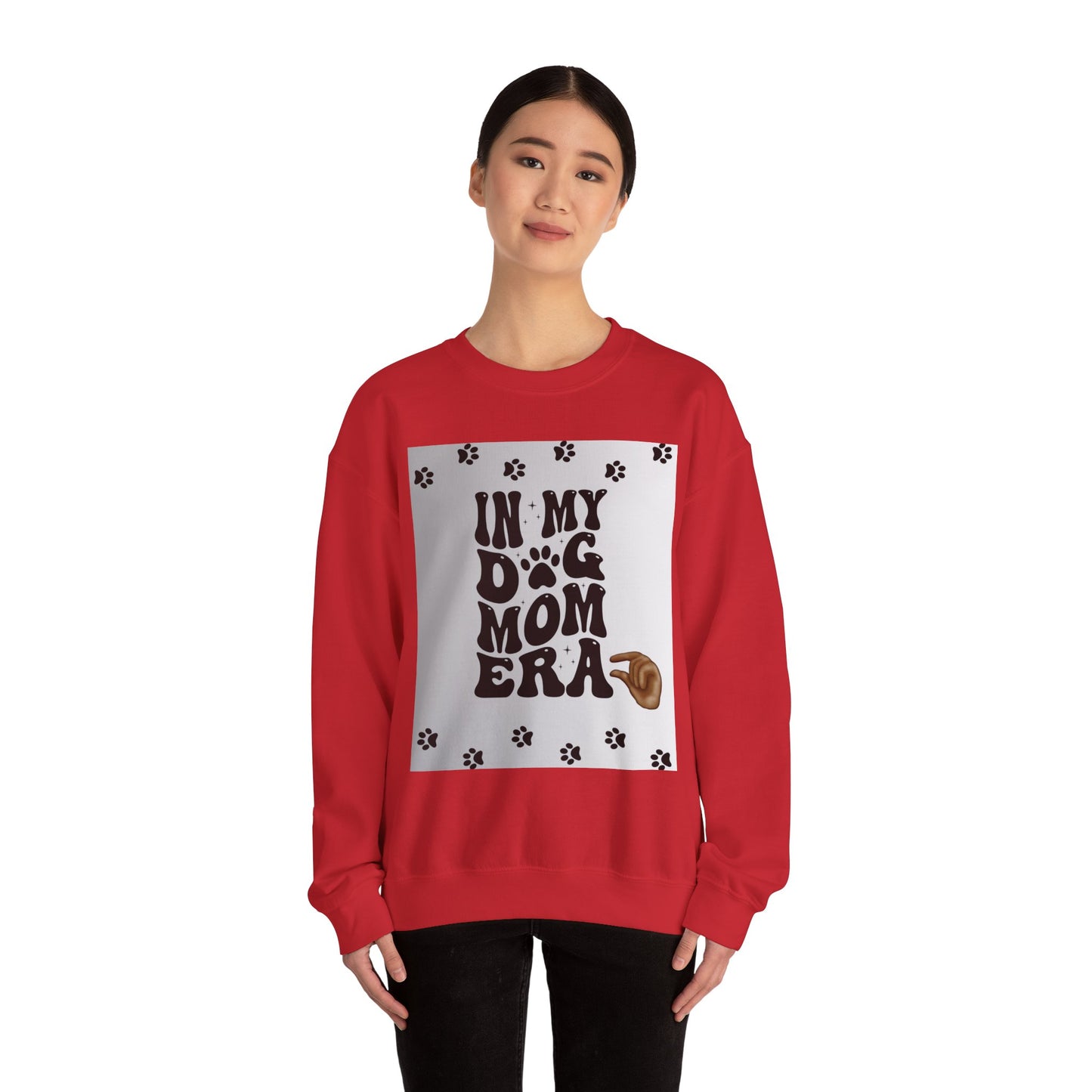 Sweatshirt — "In My Dog Mom Era" Paw Print Graphic Crewneck