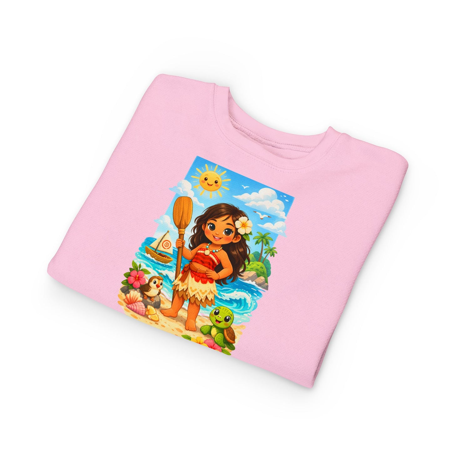 Toddler Sweatshirt — Cute Island Girl Ocean Graphic Pullover