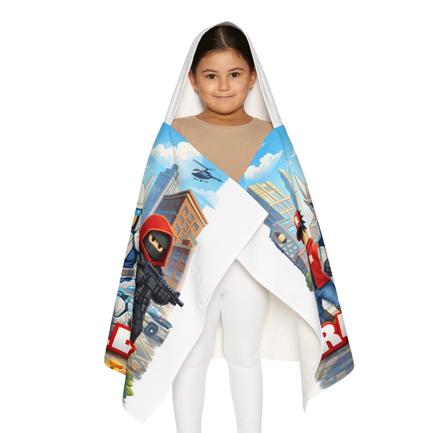 ‘Roblox ‘Hooded Towel – Retro Sci‑Fi Kids Beach & Bath Wrap