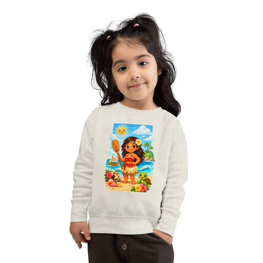 Toddler Sweatshirt — Cute Island Girl Ocean Graphic Pullover