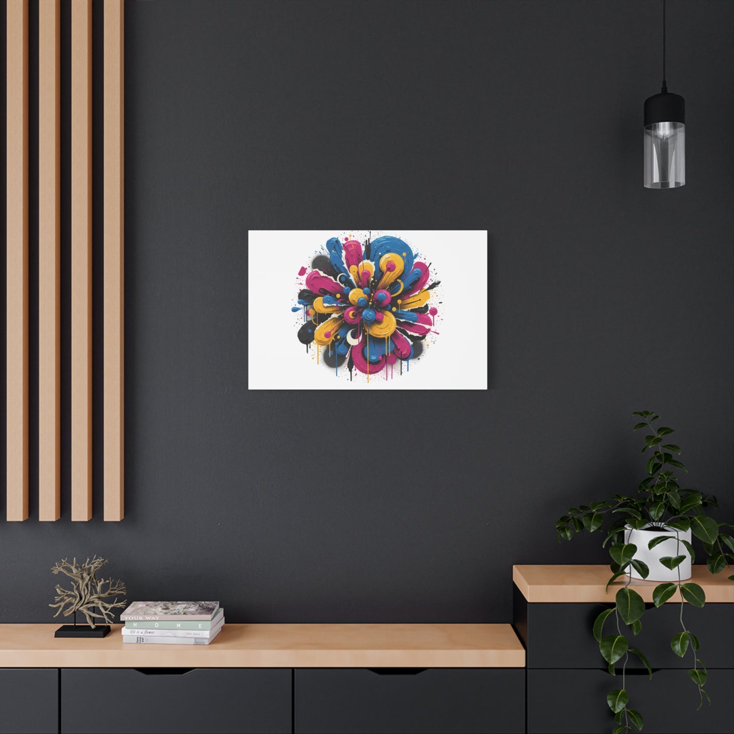 Painterly Abstract Floral Canvas, Matte Stretched Wall Art | Craft Maximalism