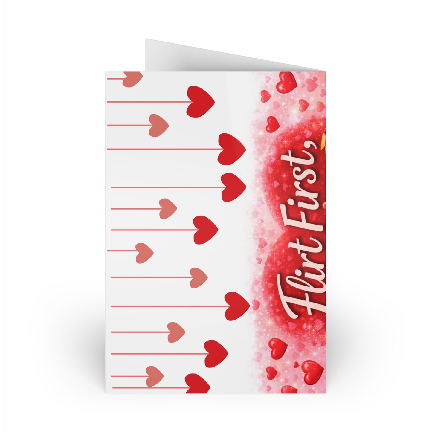 Valentine's Romantic Greeting Cards — 'Snuggle Later' & 'Flirt First' Love Note Cards (1 or 10-Pack)