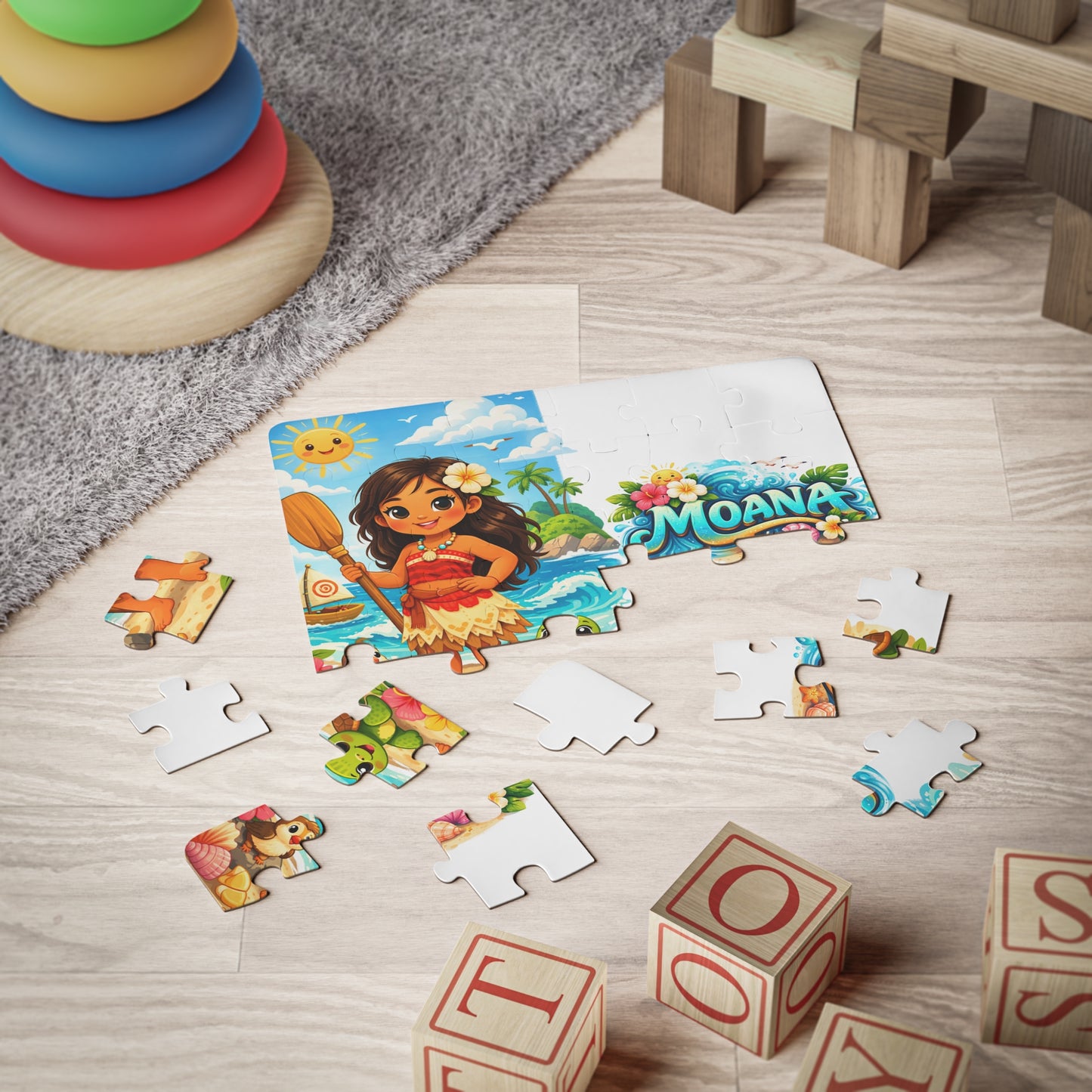 Moana Kids 30-Piece Jigsaw Puzzle — Cute Ocean Adventure Puzzle for Toddlers & Preschoolers