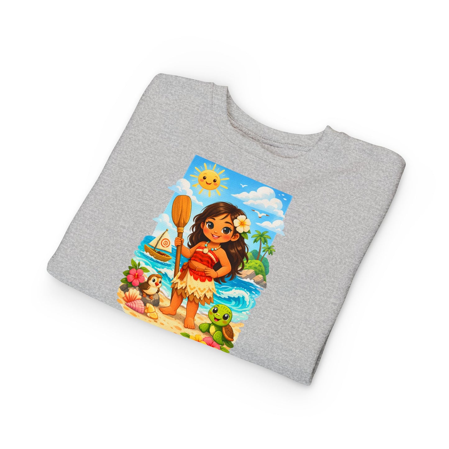 Toddler Sweatshirt — Cute Island Girl Ocean Graphic Pullover