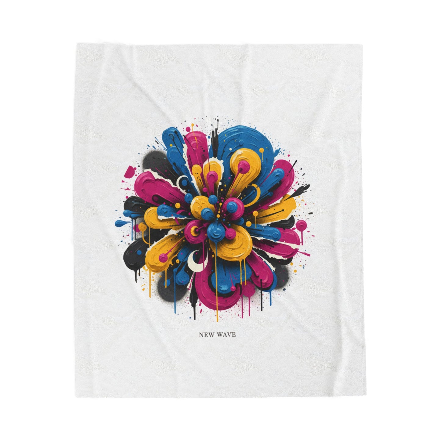 Painterly Abstract Floral Velveteen Blanket | Bold Brushstroke AOP