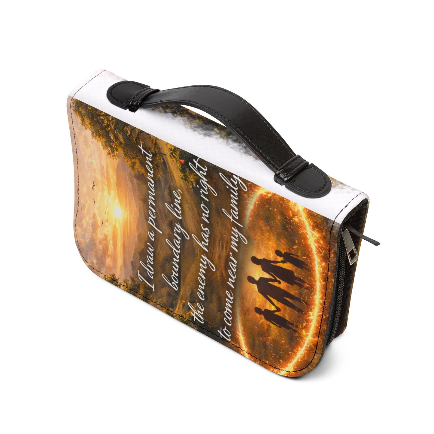 Bible Cover —  Zippered Bible Case with Cross Design