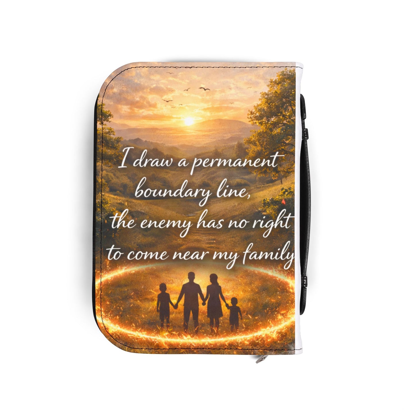 Bible Cover —  Zippered Bible Case with Cross Design