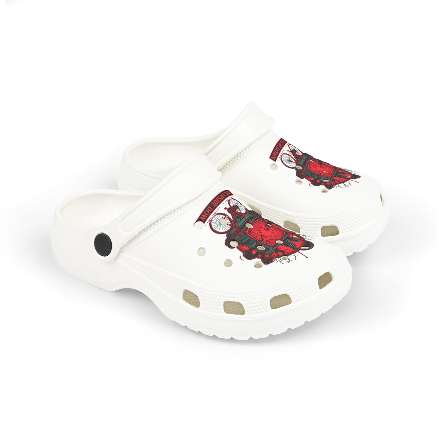 Stranger Things Kids' Foam Clogs – Red Upside Down Graphic