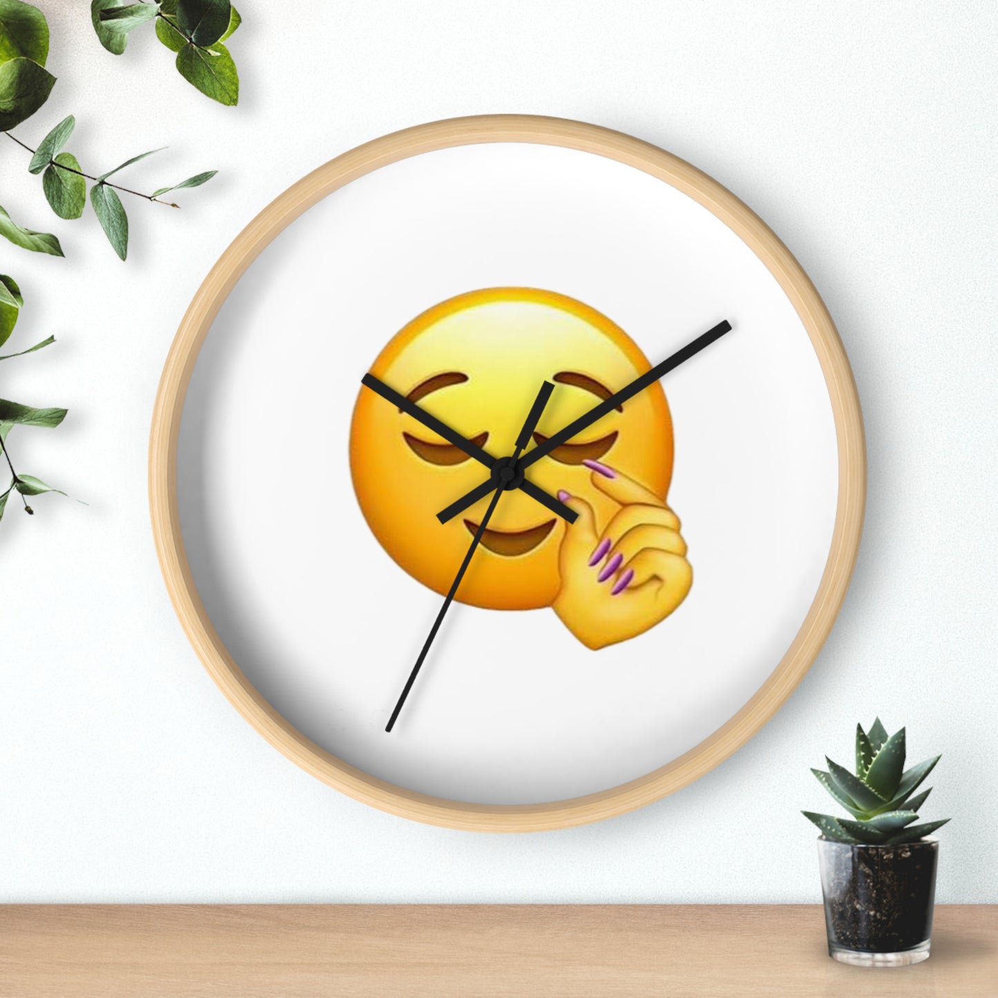 Wall Clock — Sassy Nail Snap Emoji Decorative Clock