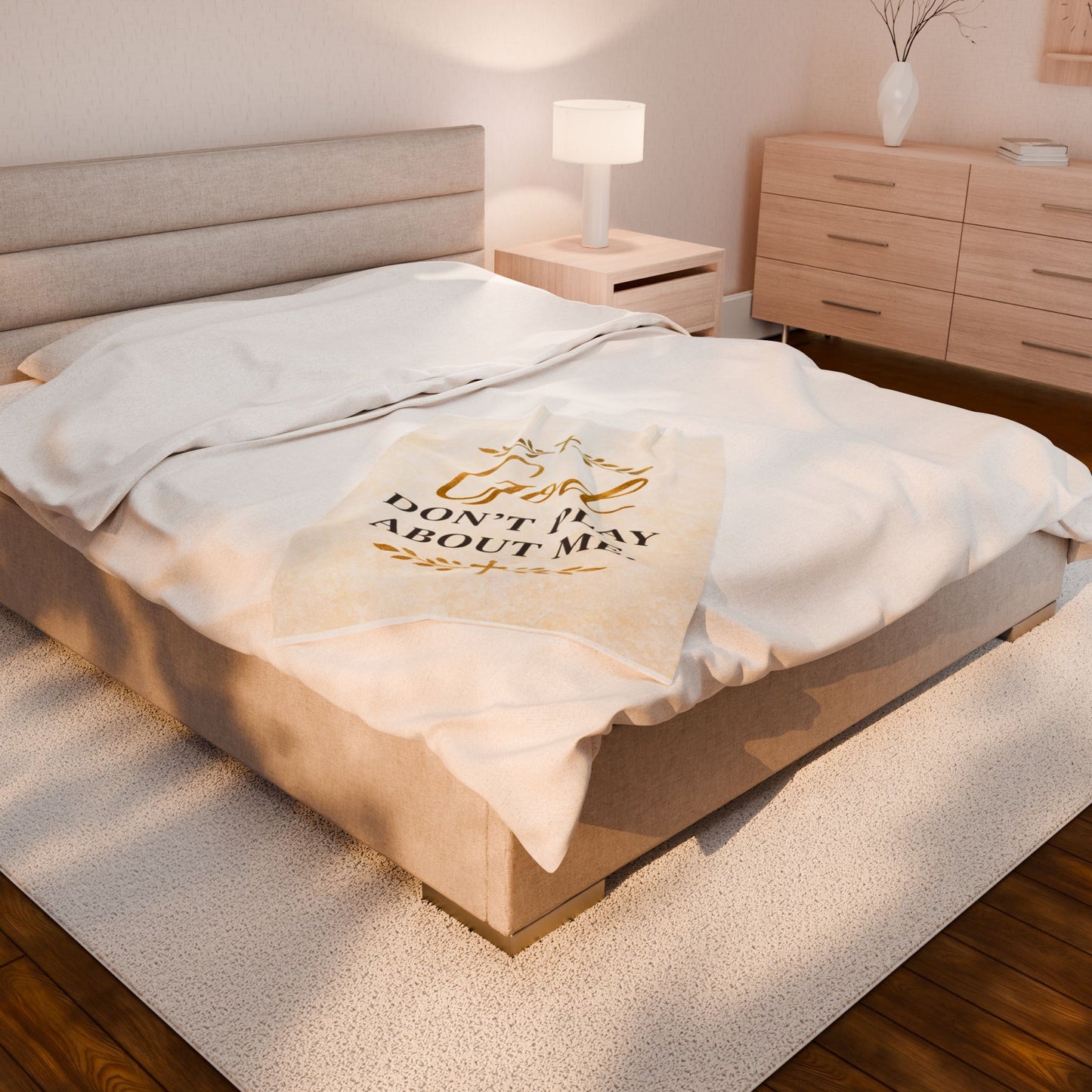 Plush Blanket — "God Don't Play About Me" Inspirational Christian Throw