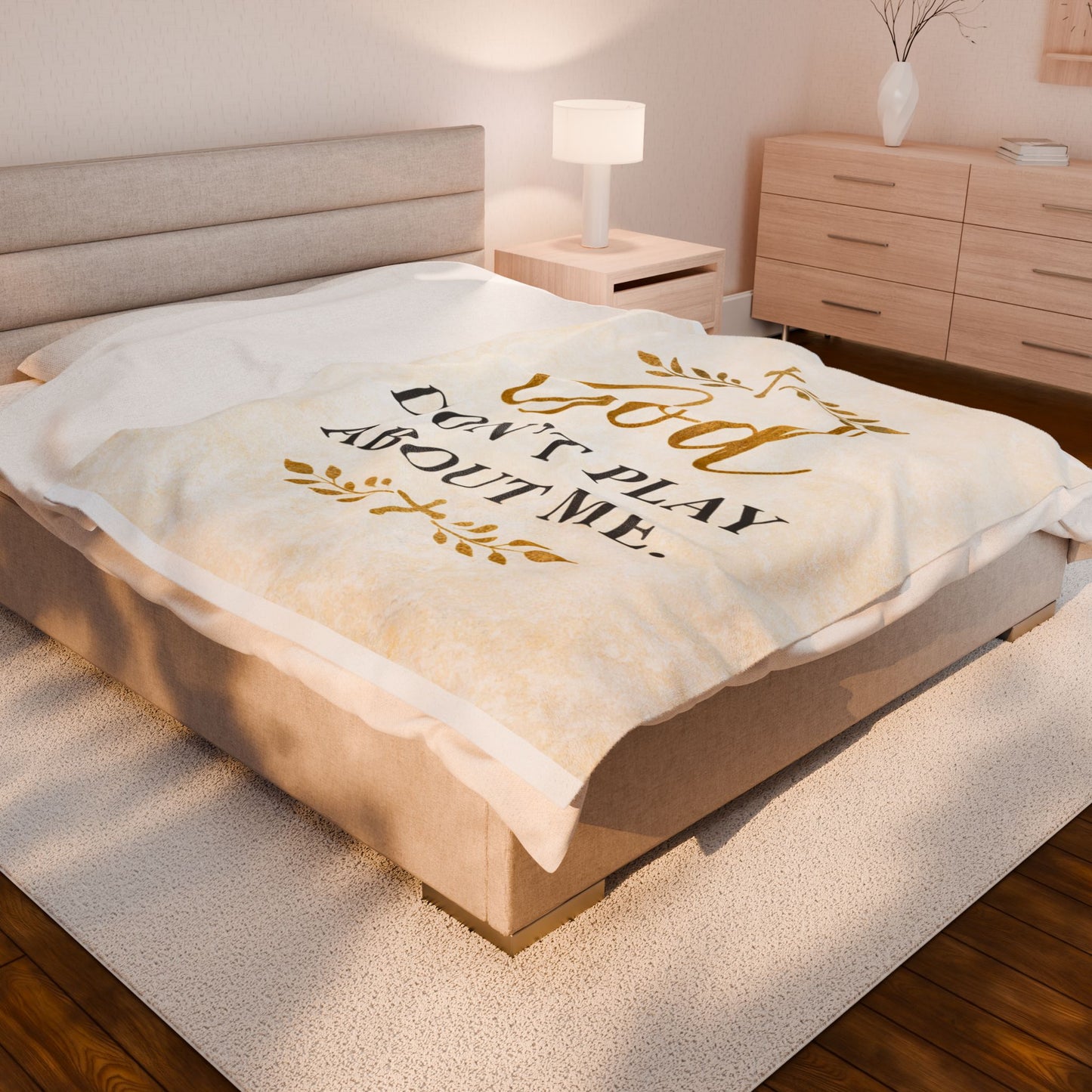 Plush Blanket — "God Don't Play About Me" Inspirational Christian Throw