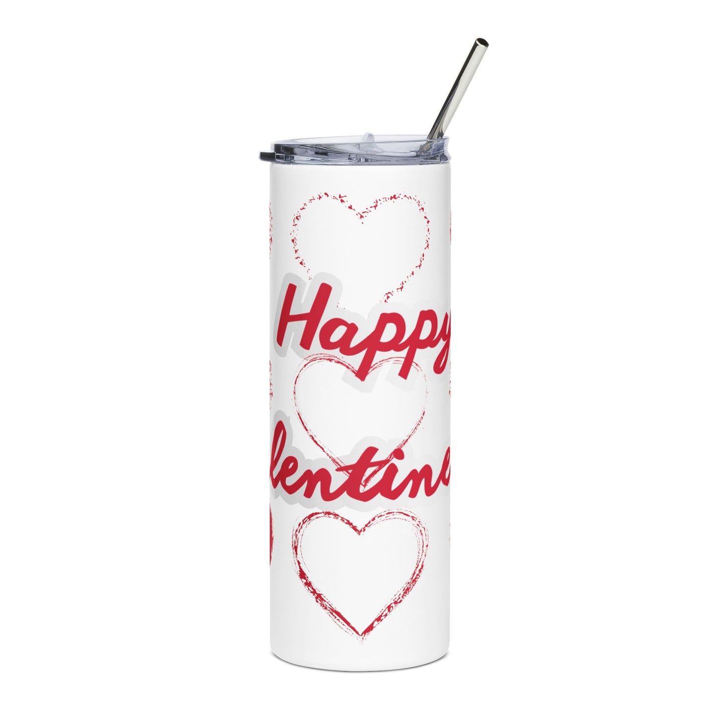 Happy Valentine's Heart Shapes-20oz Stainless Steel Tumbler