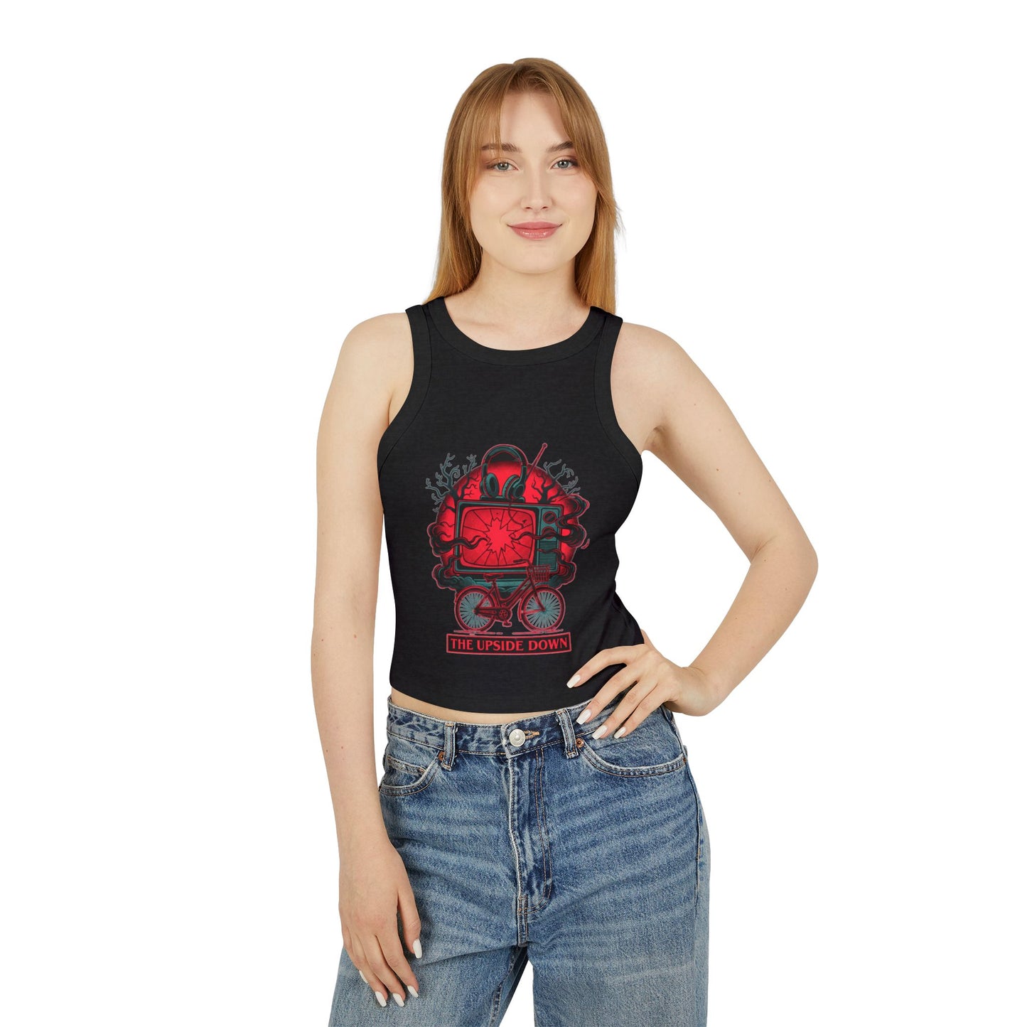 Racer Tank — 'The Upside Down' Stranger-Inspired Horror Graphic Tank Top