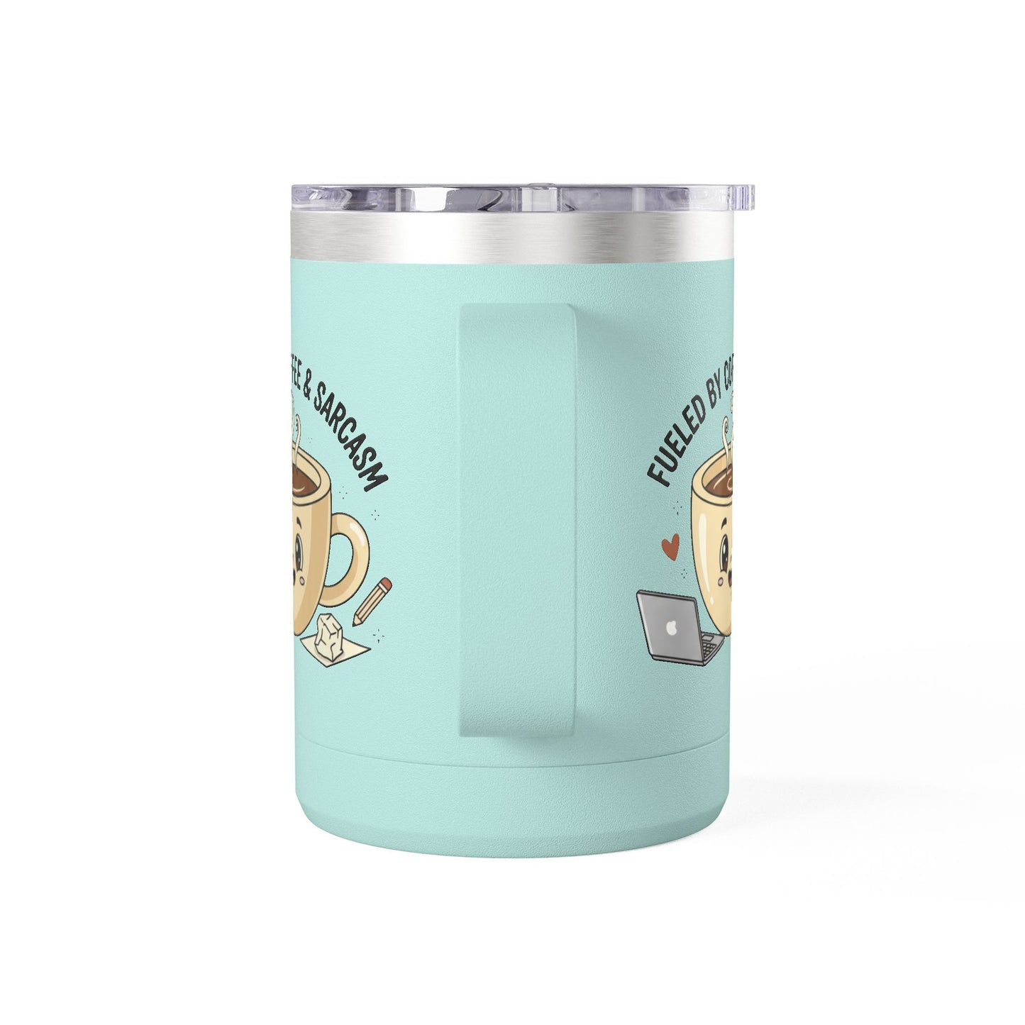 Mug — "Fueled by Coffee & Sarcasm" 15oz Travel Tumbler