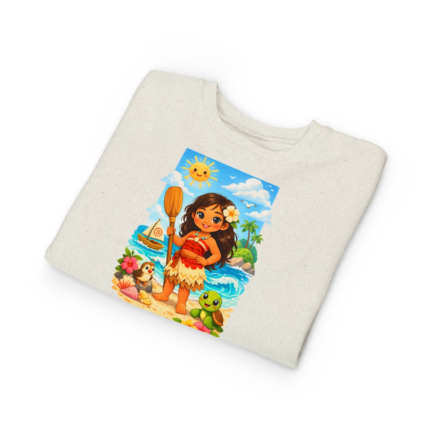 Toddler Sweatshirt — Cute Island Girl Ocean Graphic Pullover