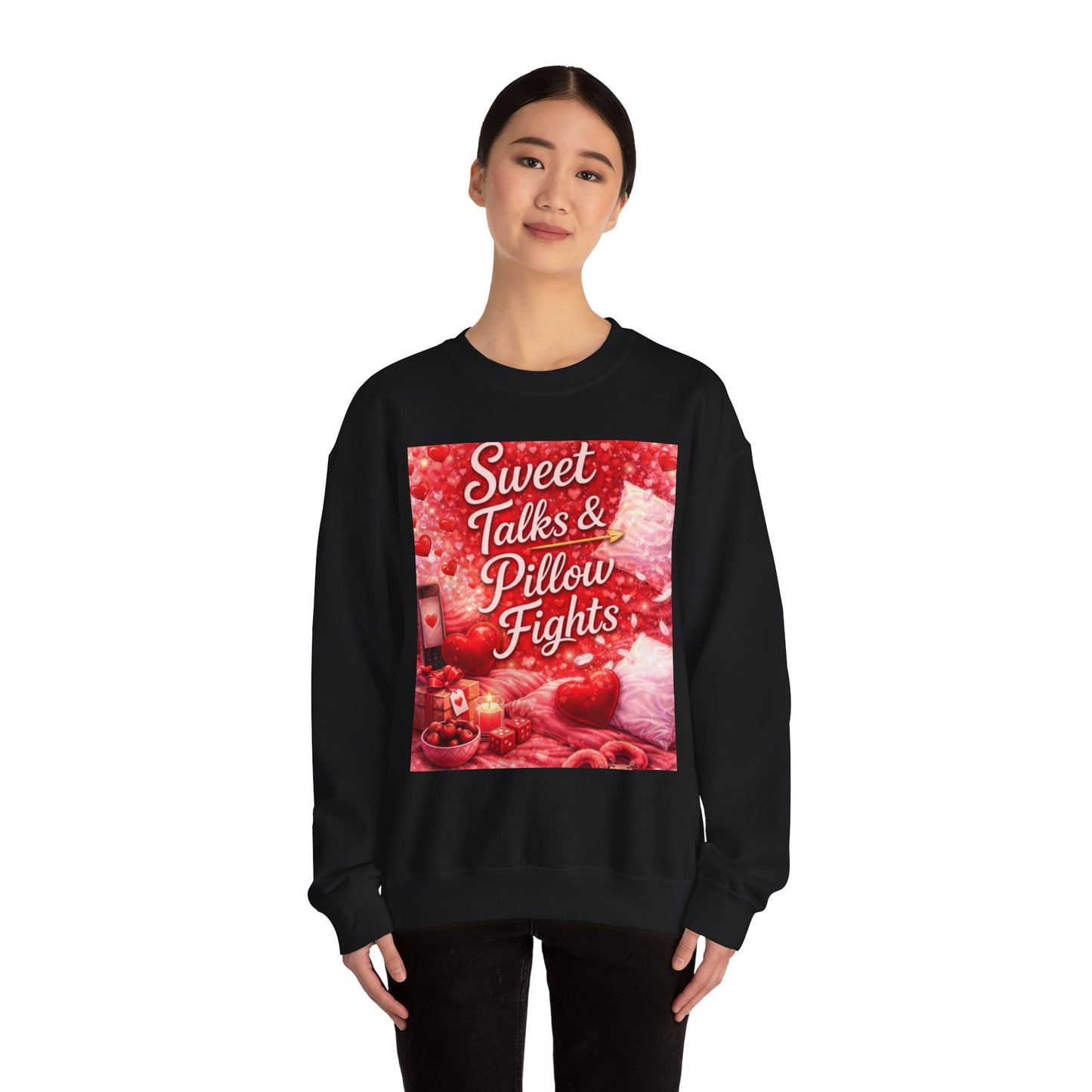 Sweet Talks & Pillow Fight -Valentine’s Day Themed Crewneck Sweatshirt