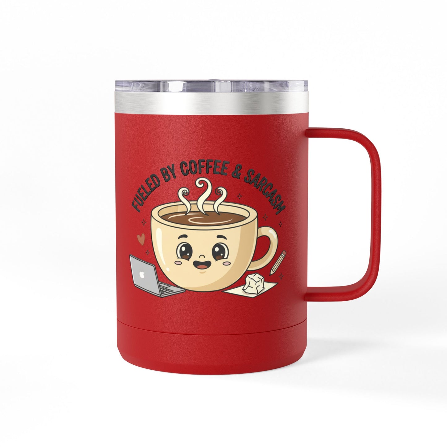 Mug — "Fueled by Coffee & Sarcasm" 15oz Travel Tumbler