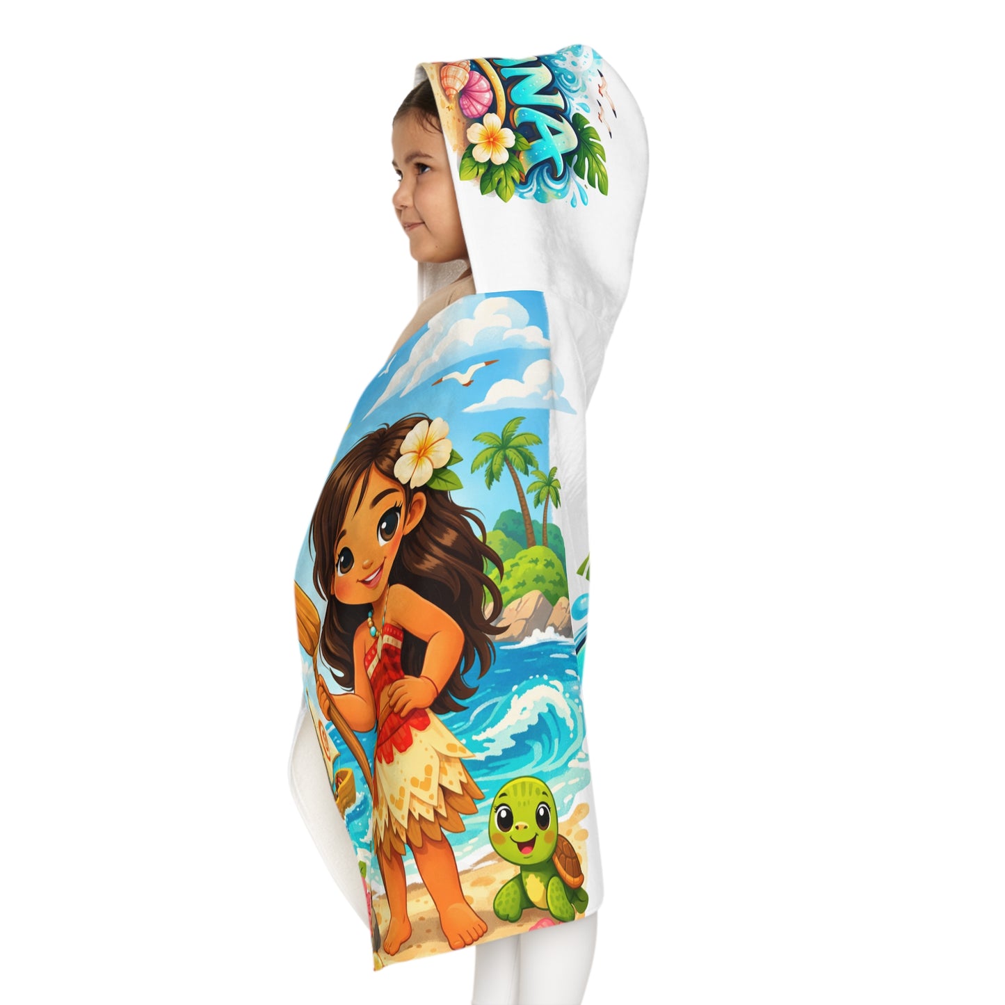 Moana Themed Youth Hooded towel- Beach & Bath Wrap