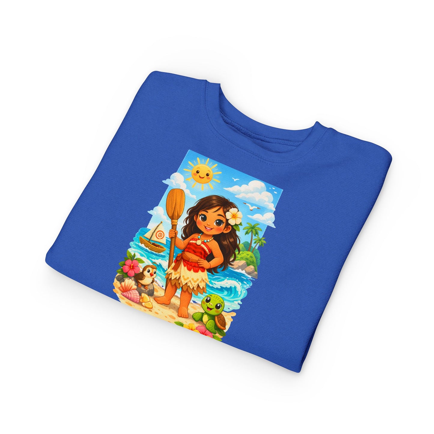 Toddler Sweatshirt — Cute Island Girl Ocean Graphic Pullover