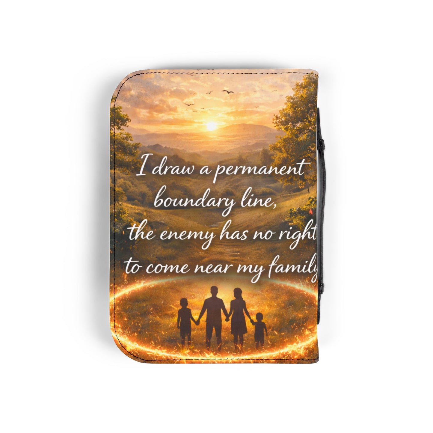 Bible Cover —  Zippered Bible Case with Cross Design