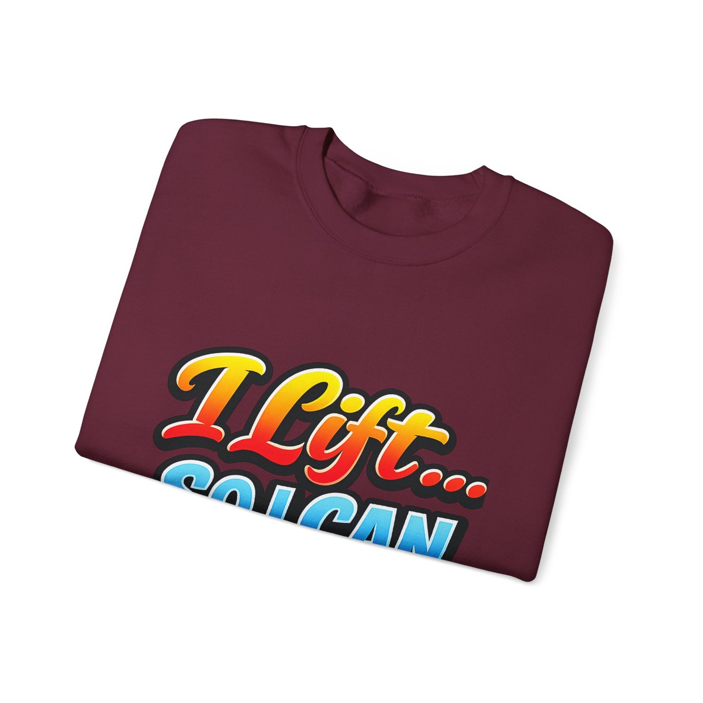 Crewneck Sweatshirt - "I Lift... So I Can Eat" Bold Retro Gym Graphic