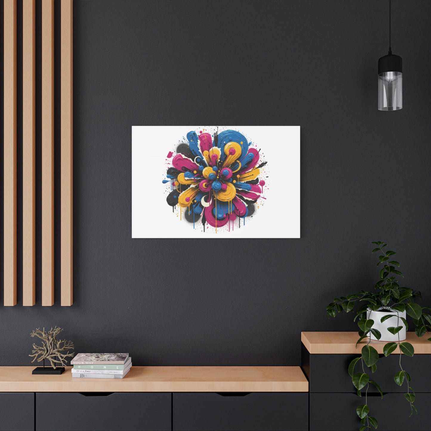 Painterly Abstract Floral Canvas, Matte Stretched Wall Art | Craft Maximalism