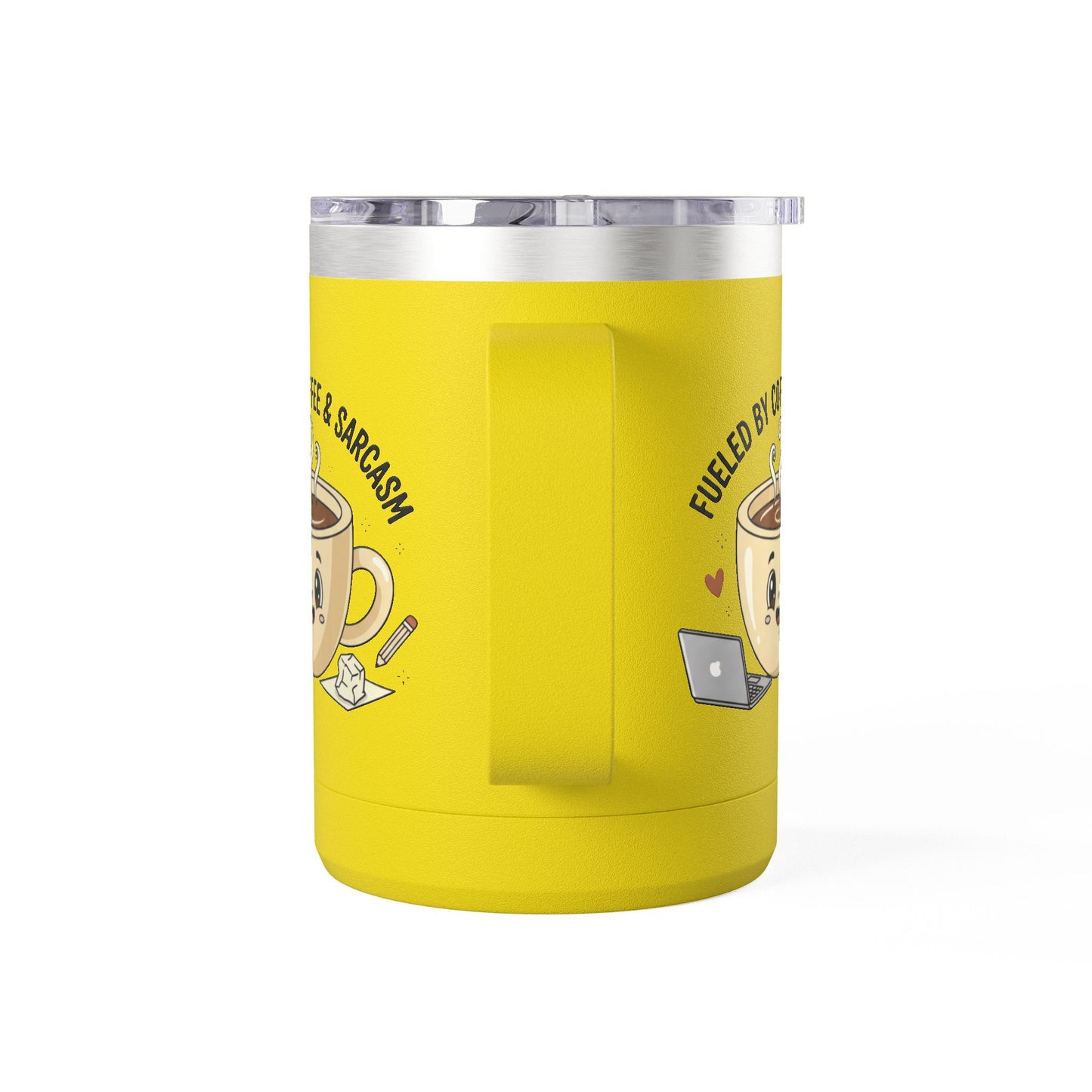 Mug — "Fueled by Coffee & Sarcasm" 15oz Travel Tumbler