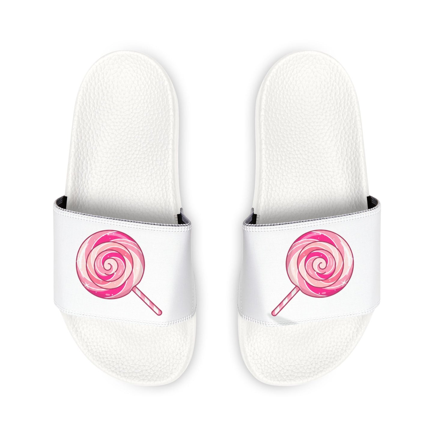 Women's Slide Sandals — "Pink Swirly Lolipop" Removable -Strap Slides