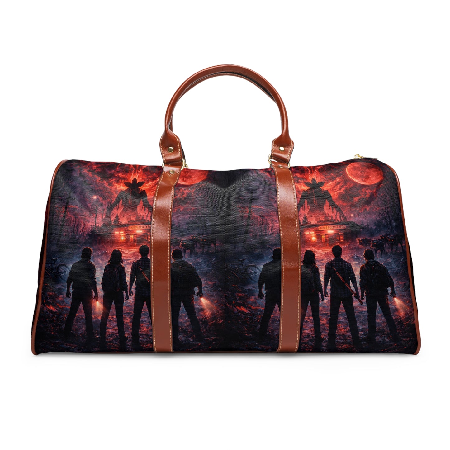 🖤🧳Waterproof Travel Bag — Retro Horror Stranger Things Upside Down Duffel
