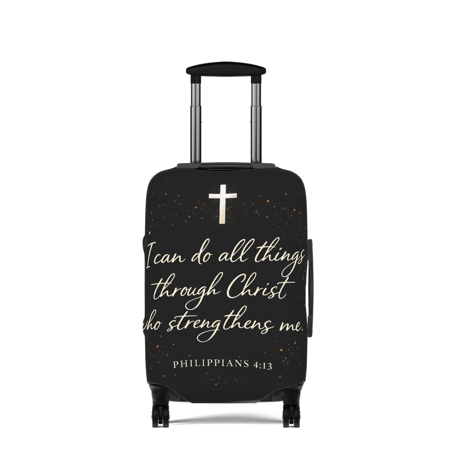 “ I Can Do All Things Through Christ “Luggage Cover — Christian Faith Travel Protector