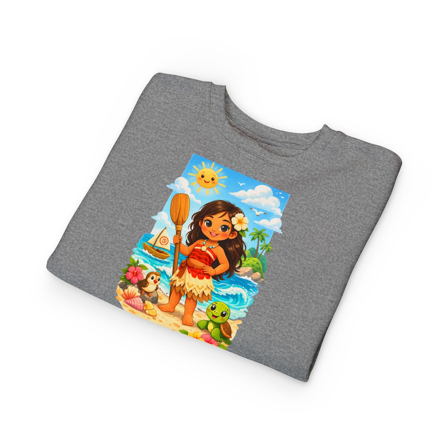 Toddler Sweatshirt — Cute Island Girl Ocean Graphic Pullover
