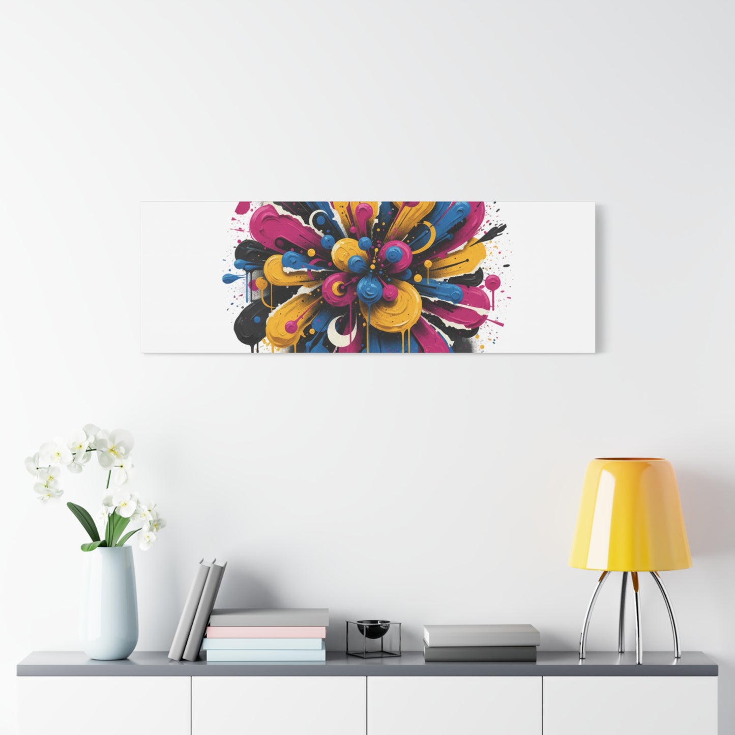 Painterly Abstract Floral Canvas, Matte Stretched Wall Art | Craft Maximalism