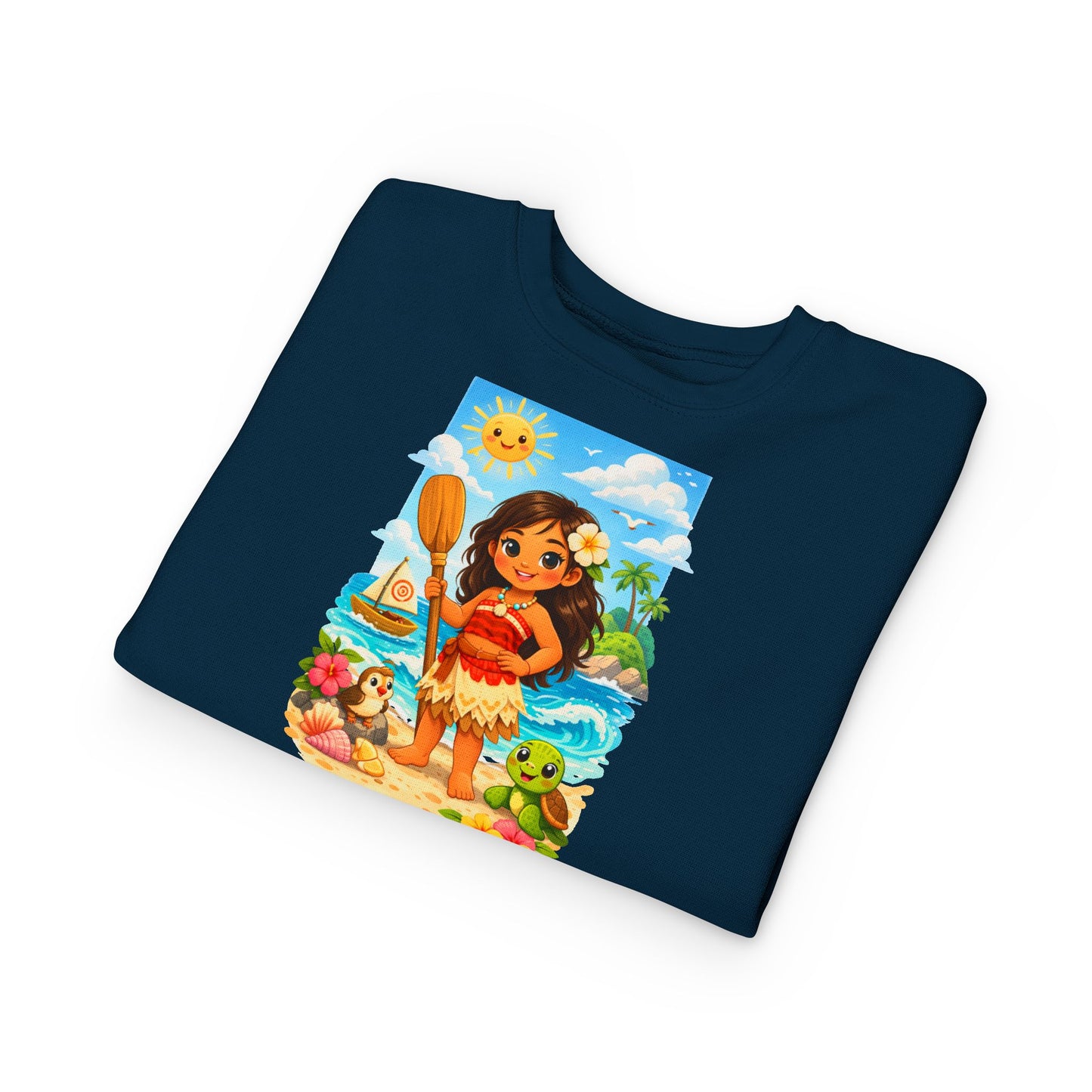 Toddler Sweatshirt — Cute Island Girl Ocean Graphic Pullover