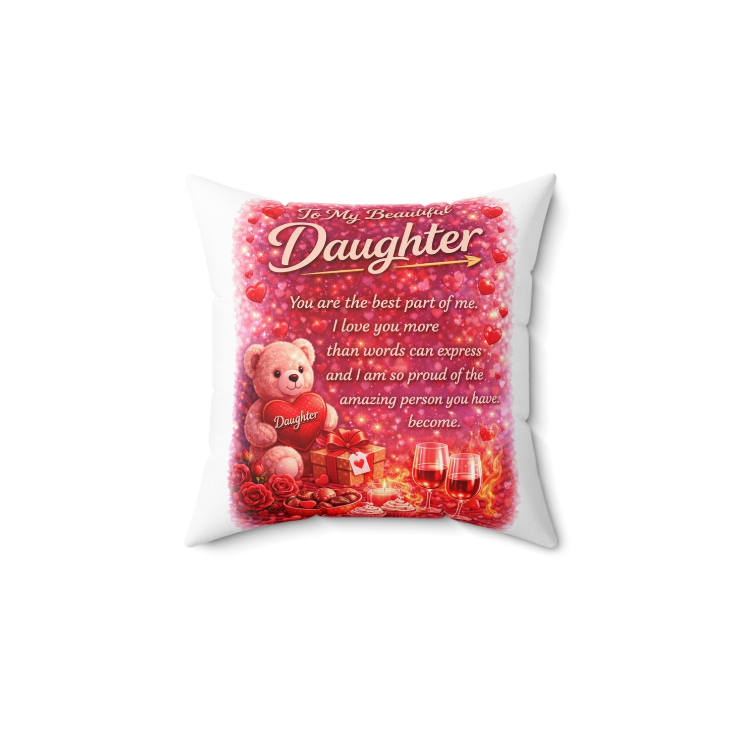 To My Daughter Throw Pillow – A Cozy Reminder of Love, Strength & Always Being There