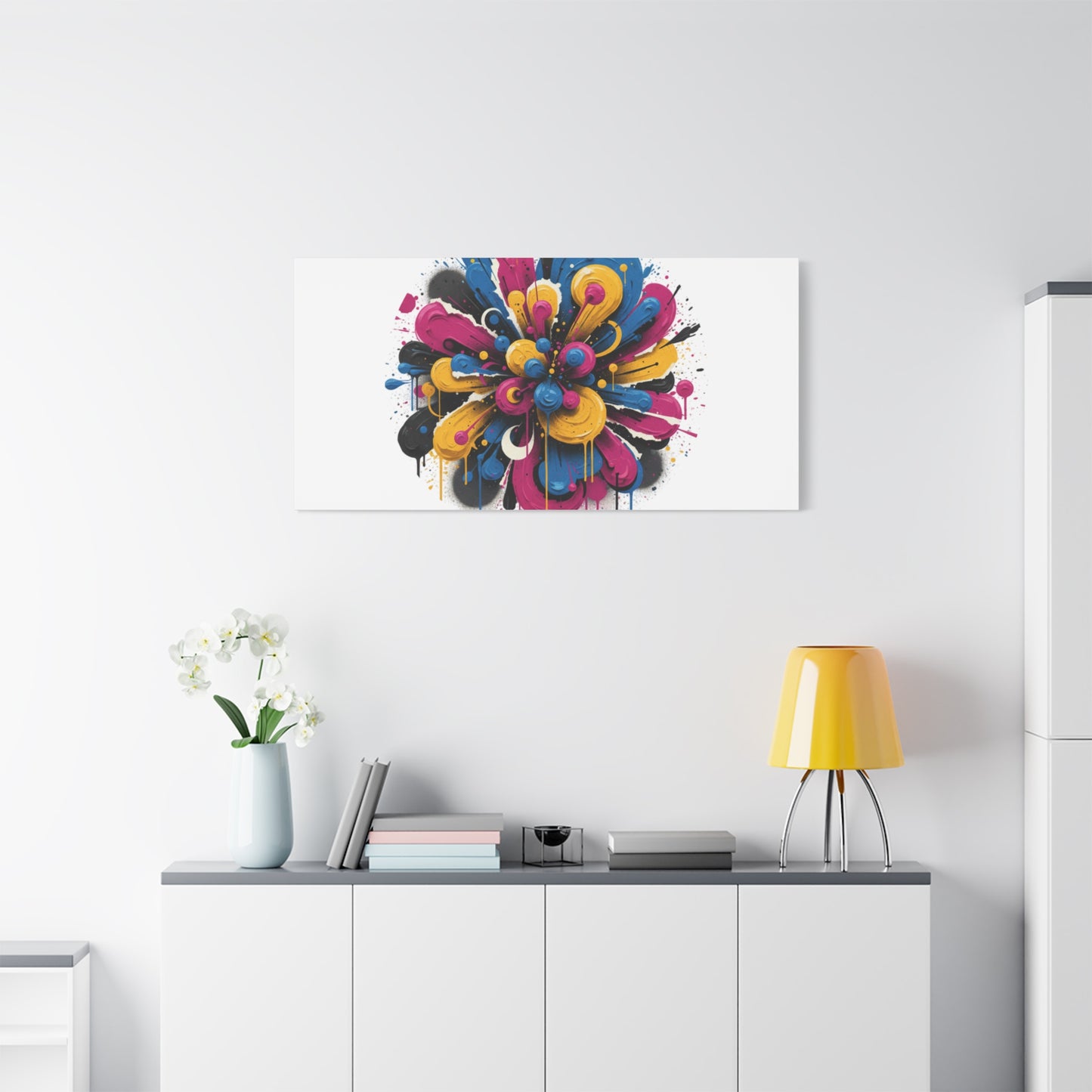 Painterly Abstract Floral Canvas, Matte Stretched Wall Art | Craft Maximalism