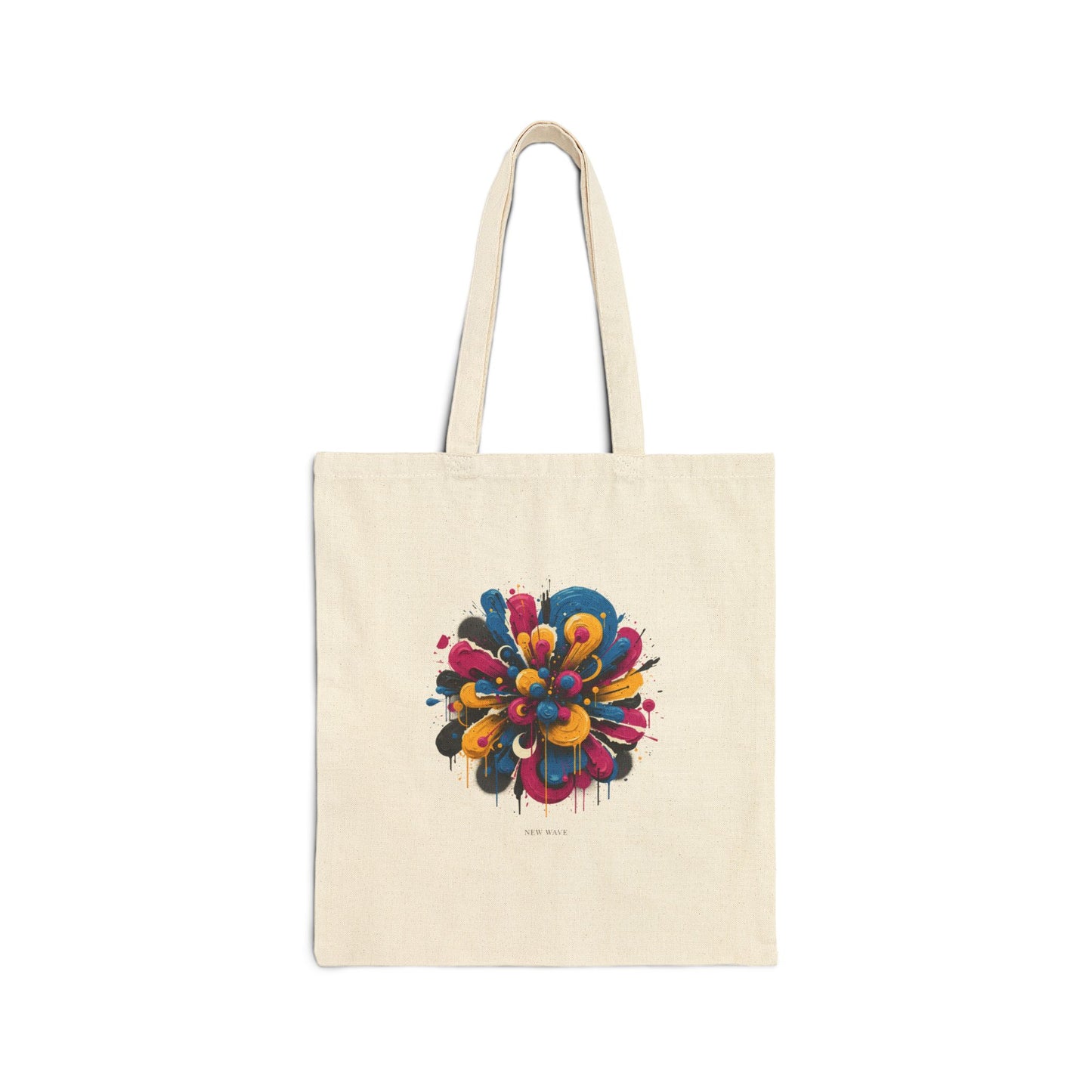 Painterly Abstract Floral Tote | Cotton Canvas, Bold Brushstroke Artsy Graphic
