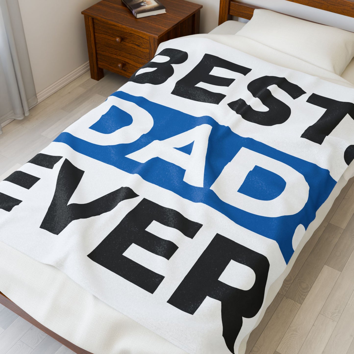 Best Dad Ever Velveteen Plush Blanket – Personalized Father’s Day Gift