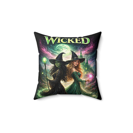 Wicked Enchantment Throw Pillow – Emerald & Blush Fantasy Décor