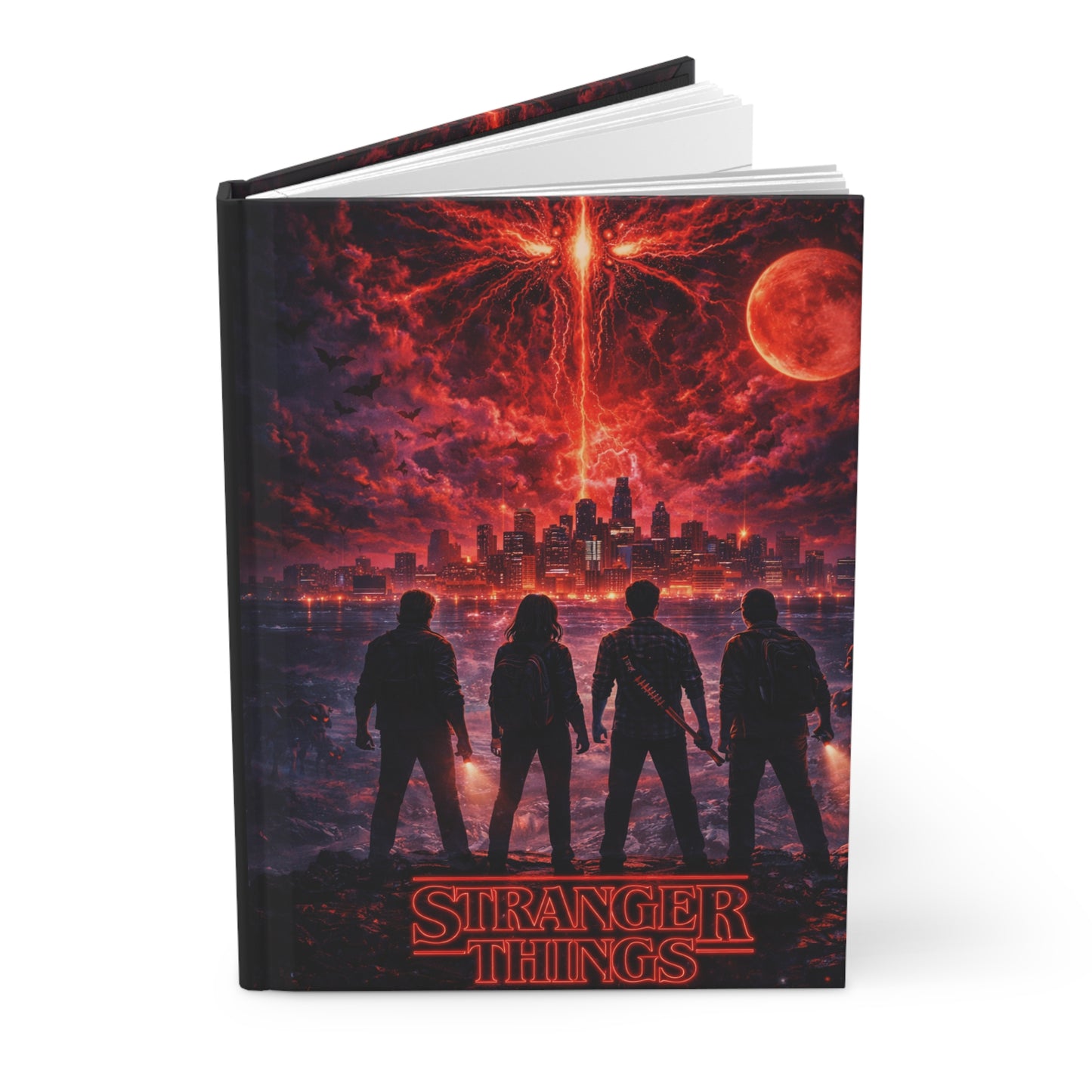 Stranger Things Hardcover Journal — Retro Sci‑Fi Poster Notebook