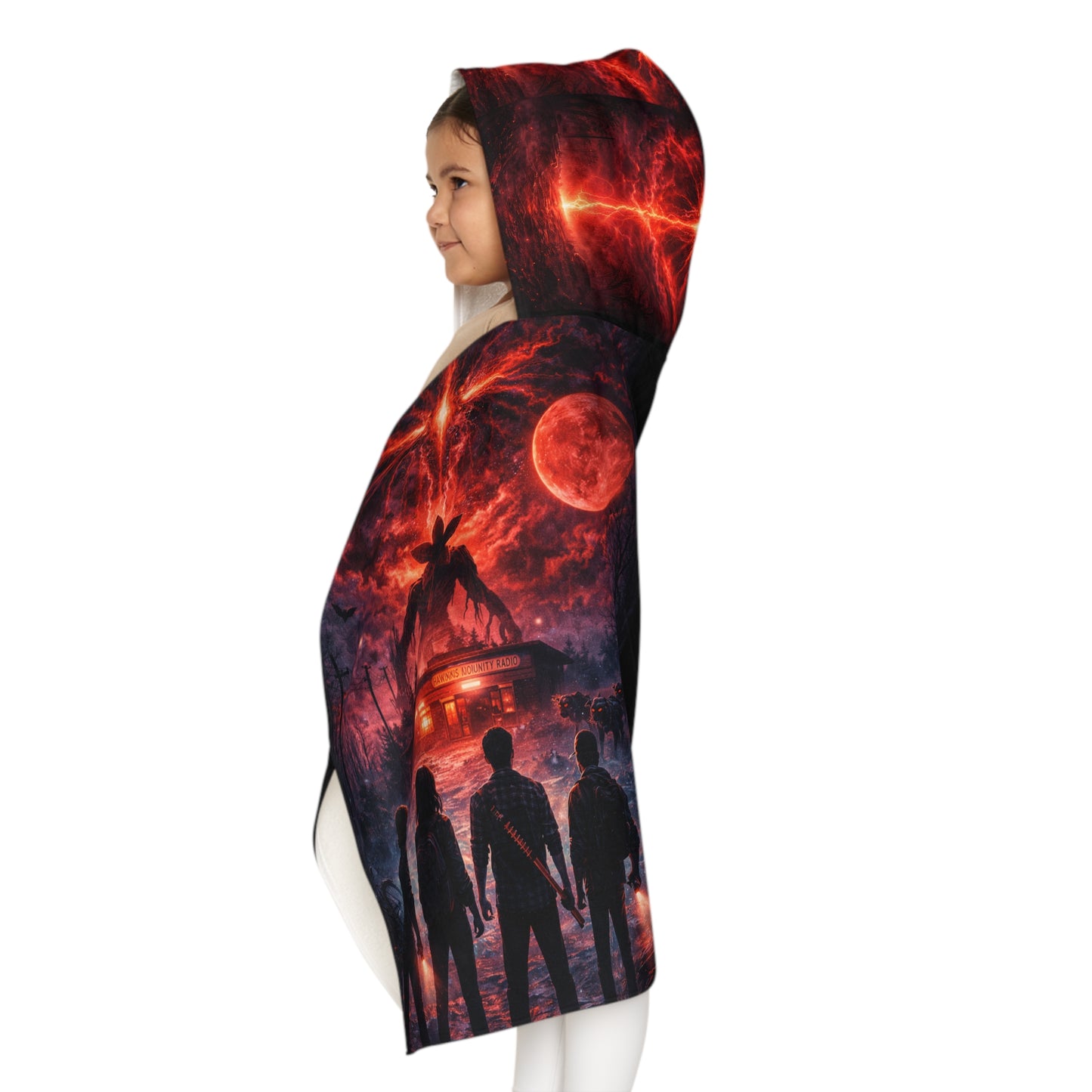 Stranger Things Youth Hooded Towel – Retro Sci‑Fi Kids Beach & Bath Wrap