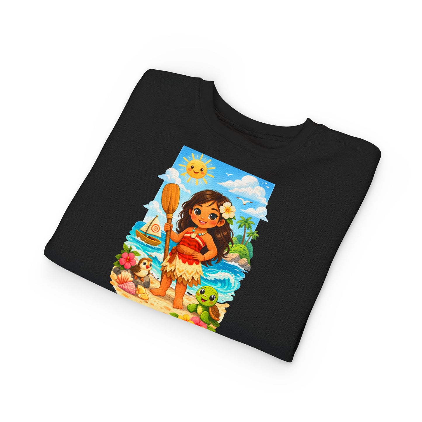 Toddler Sweatshirt — Cute Island Girl Ocean Graphic Pullover