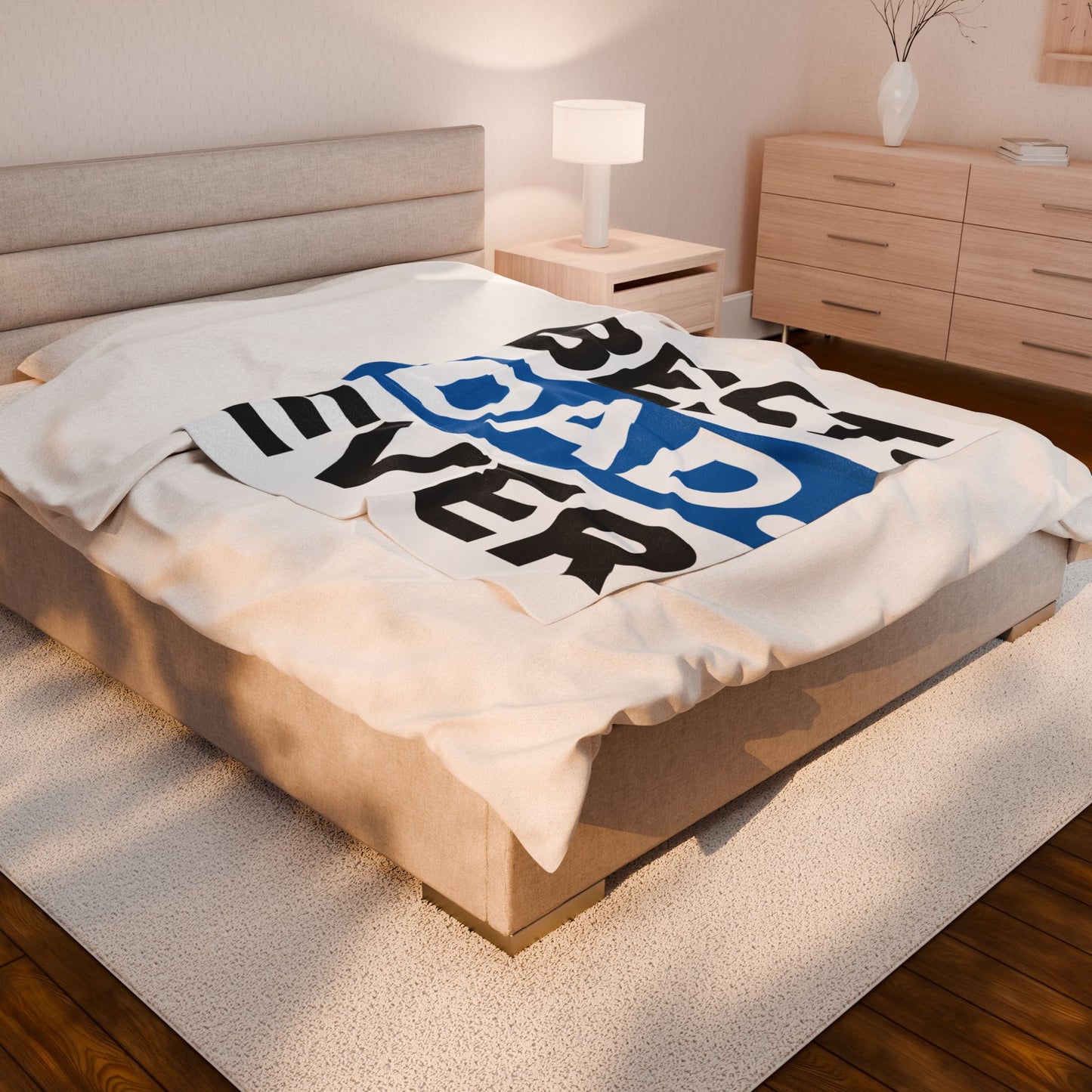 Best Dad Ever Velveteen Plush Blanket – Personalized Father’s Day Gift